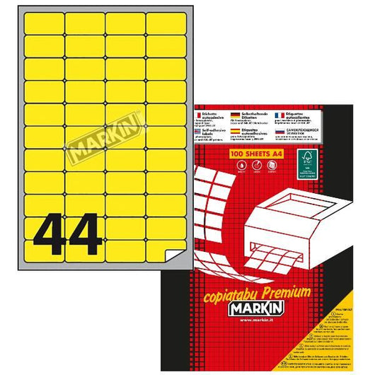 Etichette  a4  fluo  giallo  47  5x25mm - X210A406F-GI