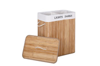 Cesto Portabiancheria con 2 scomparti 100 litri in vimini 52x32xh.63cm