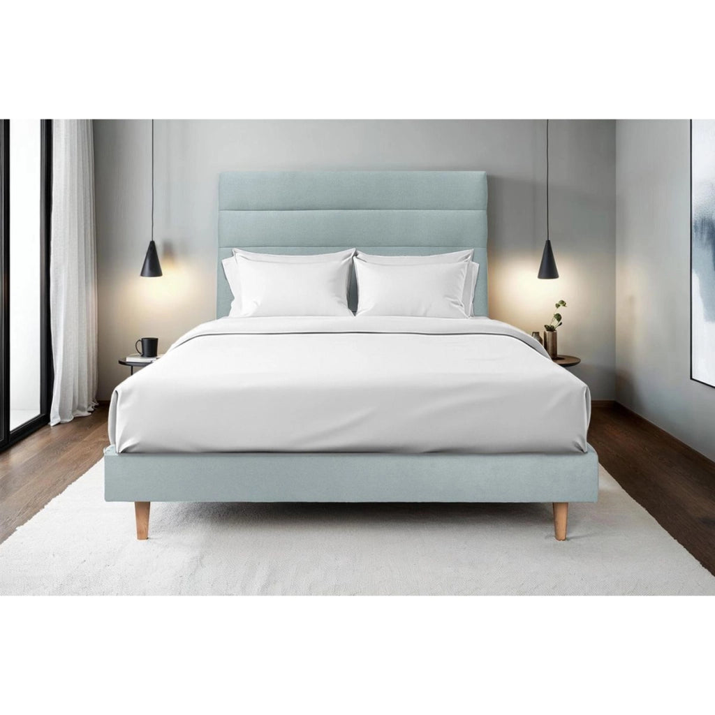 Letto 150x200 cm con testiera in linea - Tessuto velluto