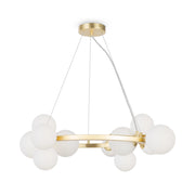 Maytoni Lampadario contemporaneo Dallas 11 luci G9 bianco metallo diffusore vetro bianco