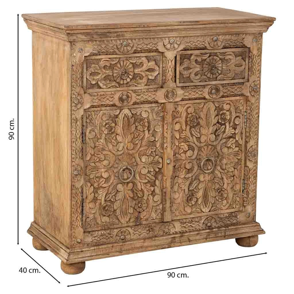 Aparador de madera marrón 90x40x90
