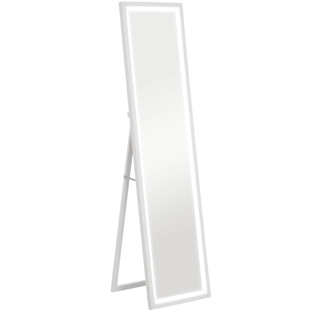 Specchio a Pieno Lunghezza con Illuminazione LED ¨C Zephmum ¨C Bianco 40x160 cm