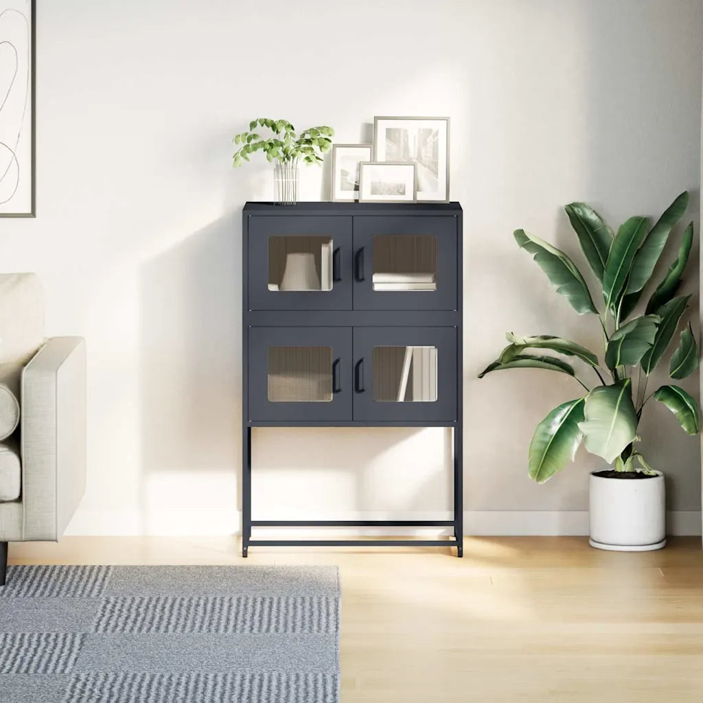 Credenza Antracite 68x39x107 cm Acciaio 853346