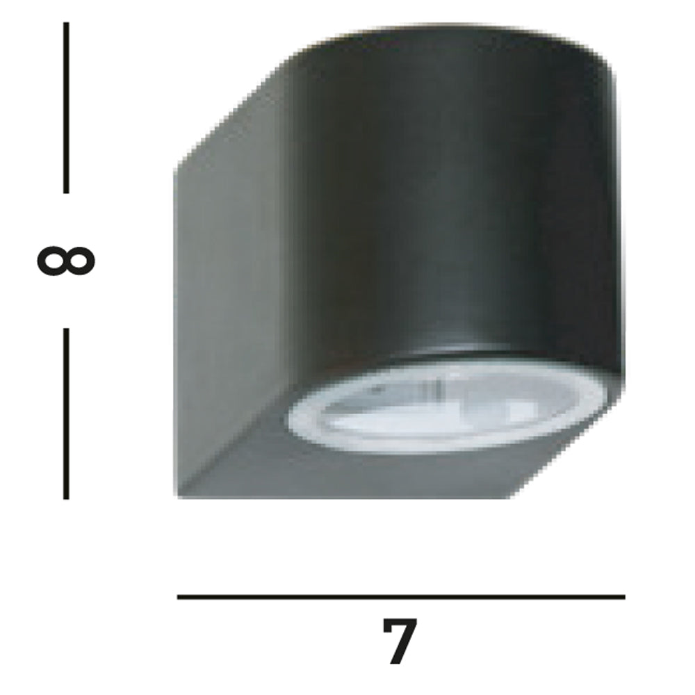 Applique Moderna Eiffel Alluminio Nero Vetro 1 Luce Gu10