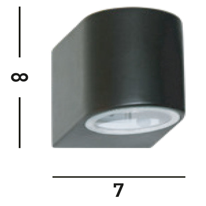 Applique Moderna Eiffel Alluminio Nero Vetro 1 Luce Gu10