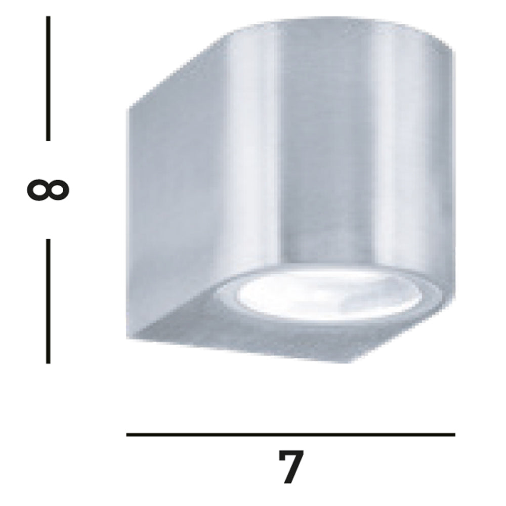 Applique Moderna Eiffel Alluminio Argento Vetro 1 Luce Gu10