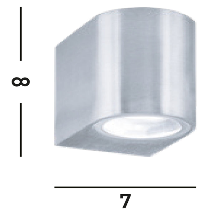 Applique Moderna Eiffel Alluminio Argento Vetro 1 Luce Gu10