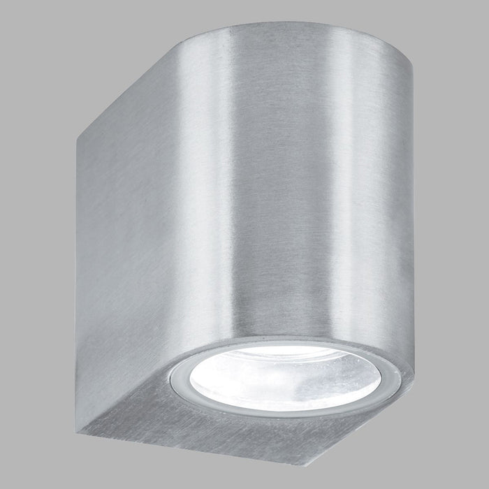 Applique Moderna Eiffel Alluminio Argento Vetro 1 Luce Gu10