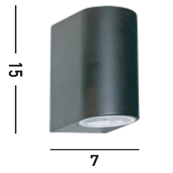 Applique Moderna Eiffel Alluminio Nero Vetro 2 Luci Gu10