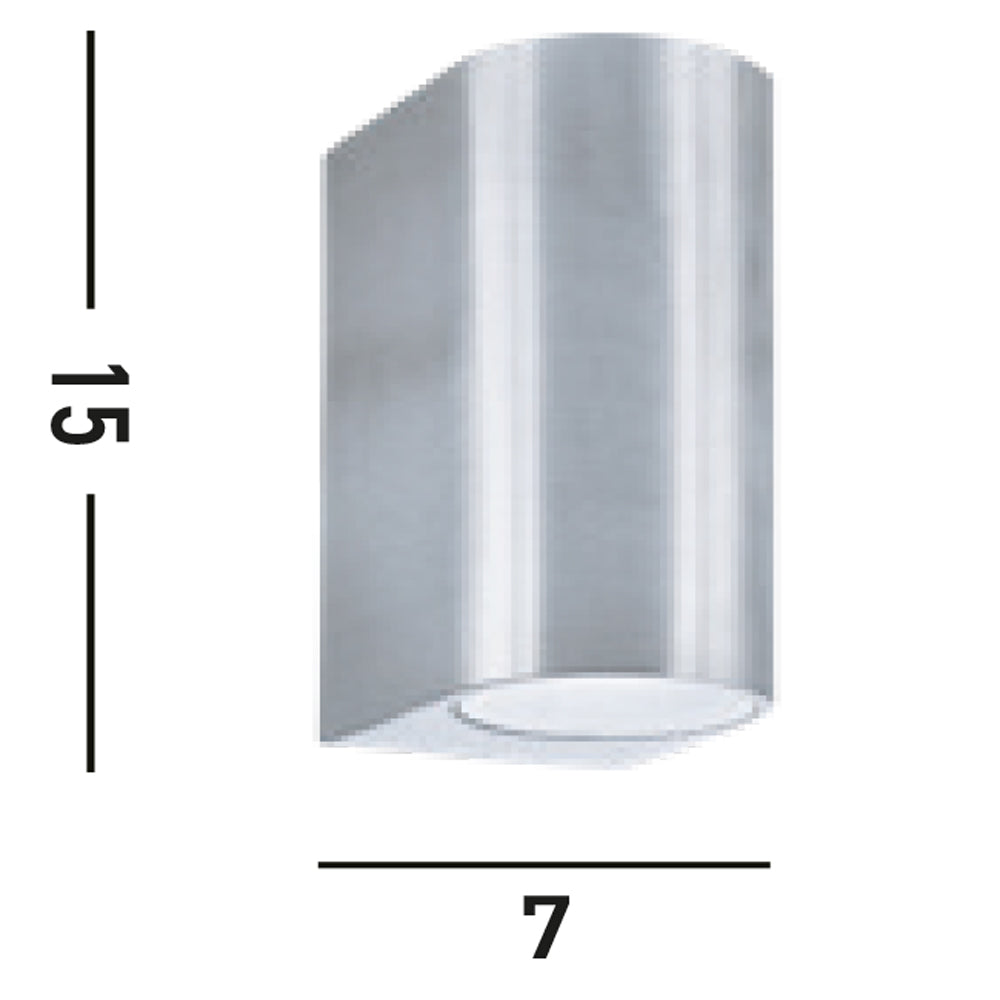 Applique Moderna Eiffel Acciaio Argento Vetro Trasparente 2 Luci Gu10