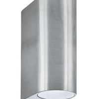 Applique Moderna Eiffel Acciaio Argento Vetro Trasparente 2 Luci Gu10