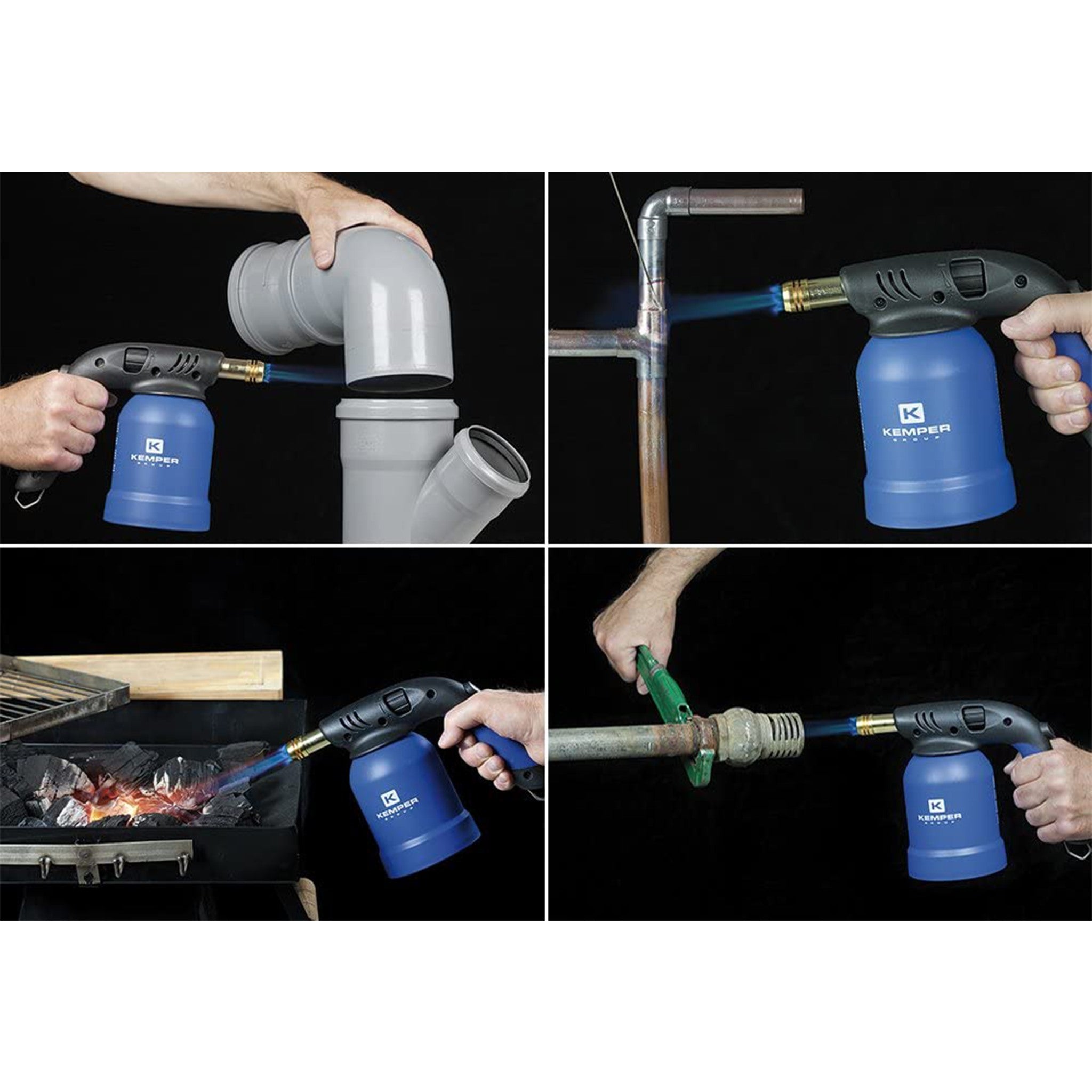 Saldatore bruciatore a gas + 4 cartucce cannello con fiamma ossidrica - Kemper KE2019SETS