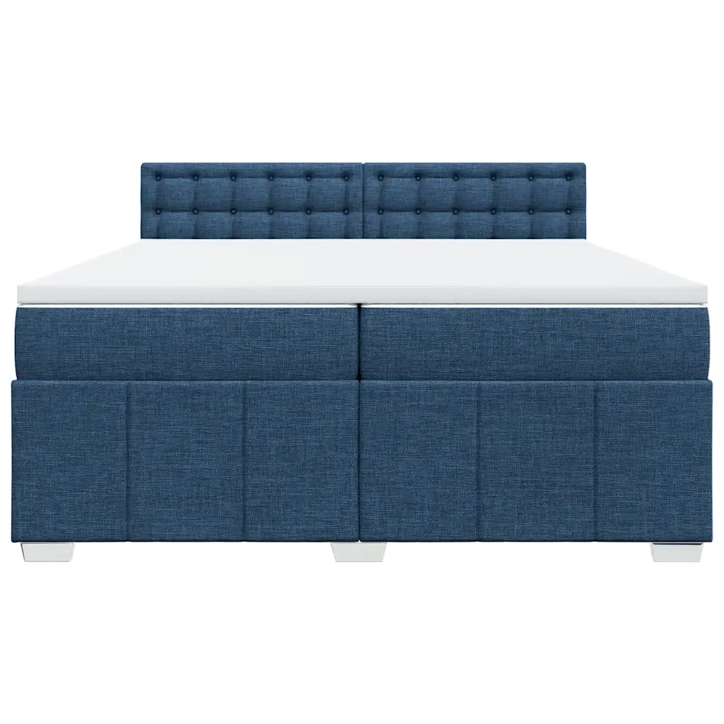 Giroletto a Molle con Materasso Blu 200x200 cm in Tessuto