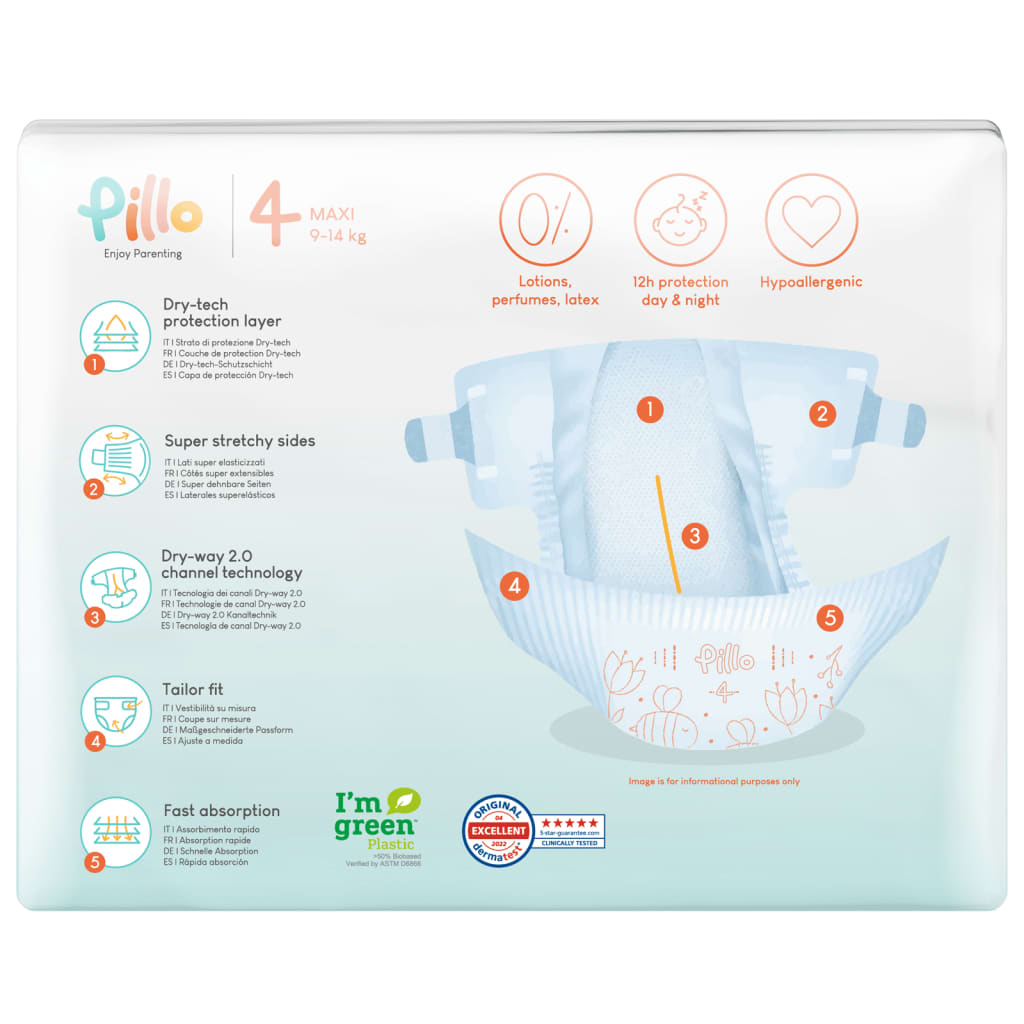 Pillo Pannolini per Neonati 152 pz Taglia 4 (9-14 kg) 10417