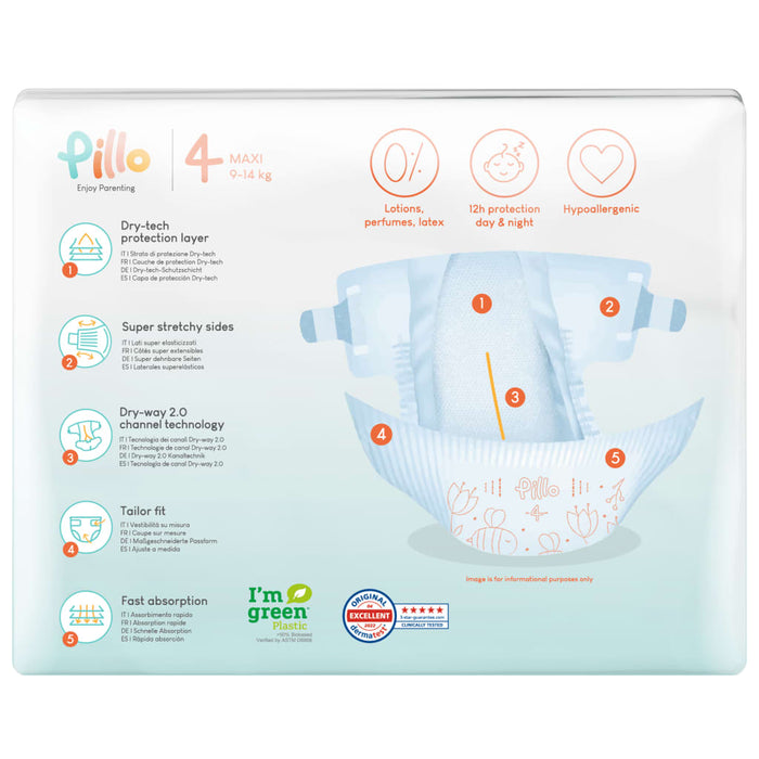 Pillo Pannolini per Neonati 152 pz Taglia 4 (9-14 kg) 10417