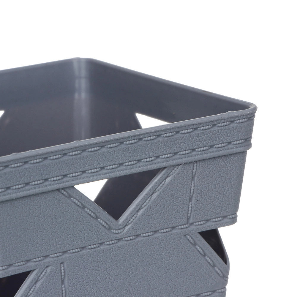 Trade Shop - Set 3pz Cesto Cestino Porta Tutto Oggetti Organizzatore Quadrato 10x10x9cm 10712 -