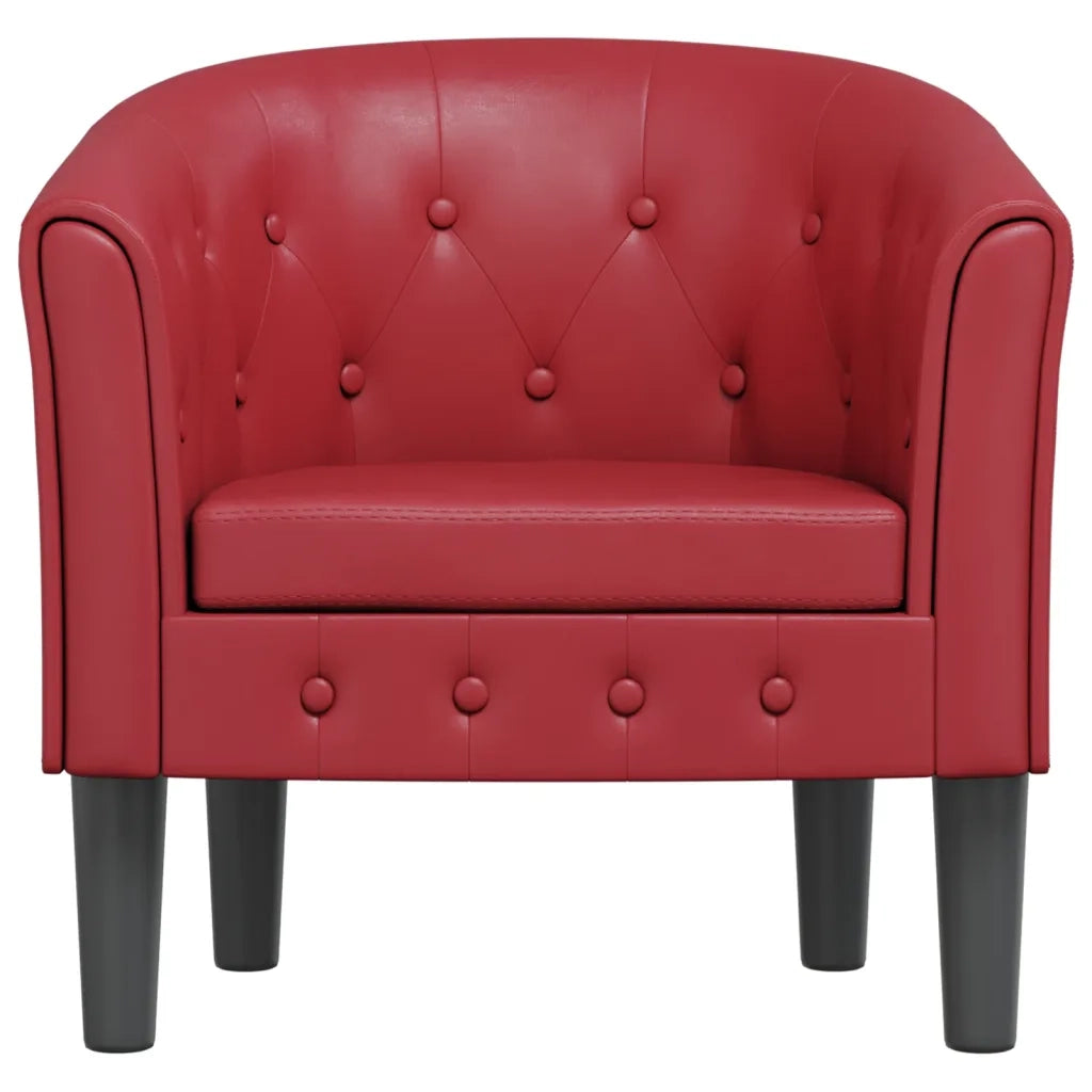 Poltrona a Pozzetto-Poltroncina Rosso Vino in Similpelle 342735