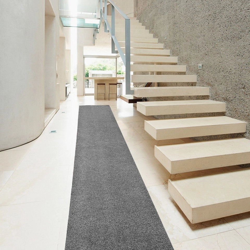 Passatoia 50x40 cm Corridoio Agugliato Moquette Corsia Grigio Zerbino Esterno Interno Negozio