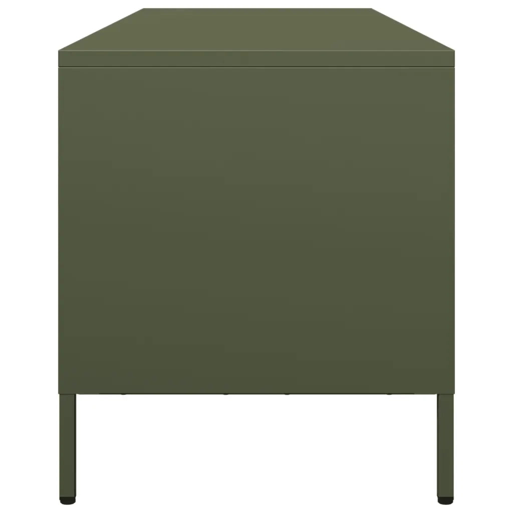 vidaXL Mobile TV Verde Oliva 135x39x43,5cm Acciaio Laminato a Freddo