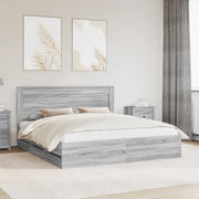 Struttura del letto con cassetto Grigio Sonoma 200 x 200 cm 3410156
