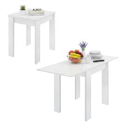 Tavolo allungabile Alamaro, Consolle estensibile multiposizione,Tavolo consolle ausiliare pieghevole, 79/134x67h79 cm, Bianco