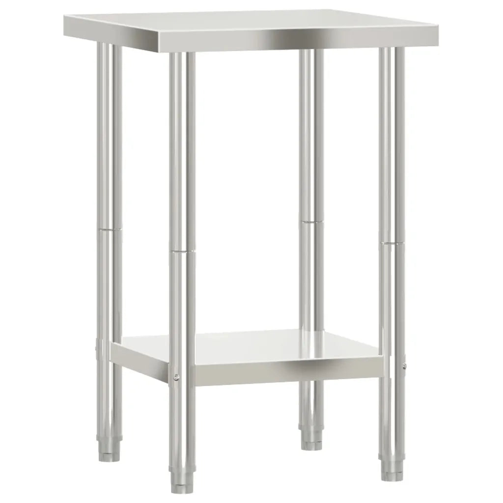 Tavolo da Lavoro da Cucina 55x55x85 cm in Acciaio Inossidabile 376453
