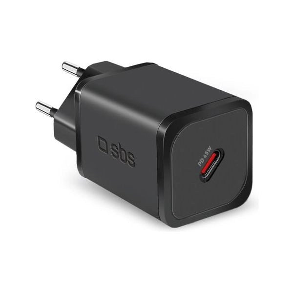Caricabatterie mini wall charger usb c gan 45w black tetrgan1c45w