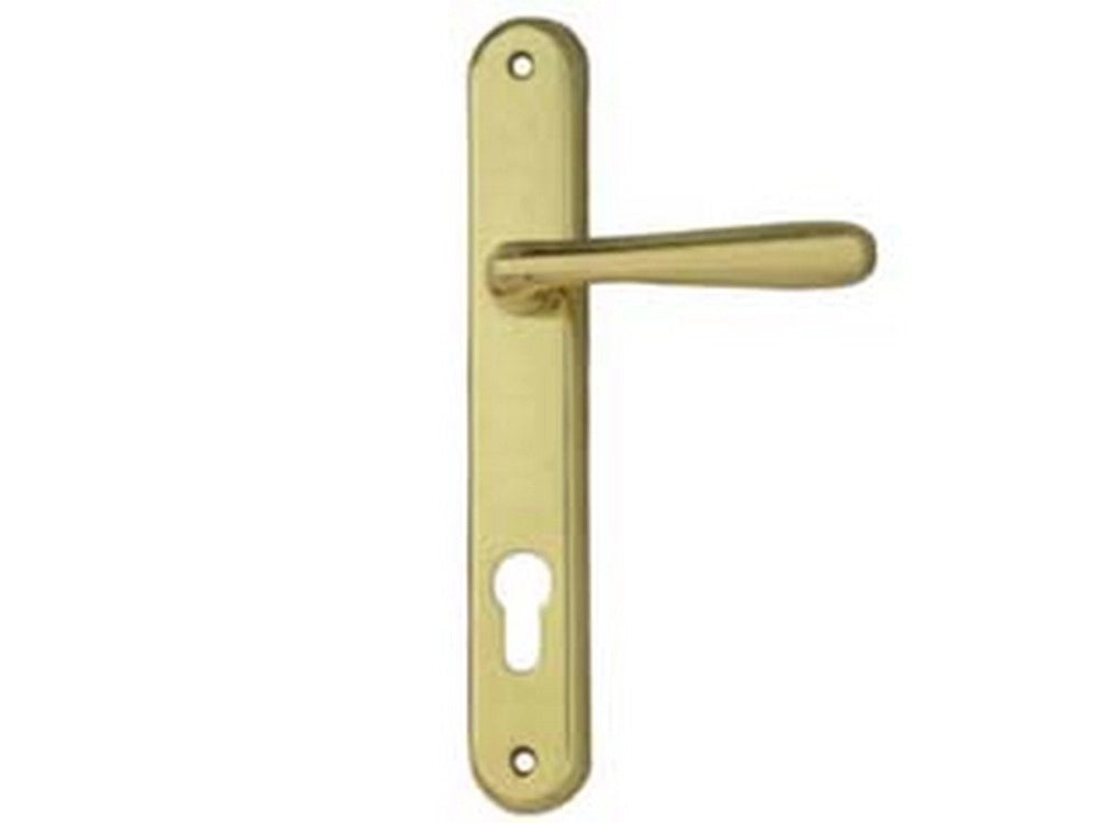 1paio maniglia karol placca foro yale zama finitura ottone lucido mm90 foro cod:ferx.fer148047