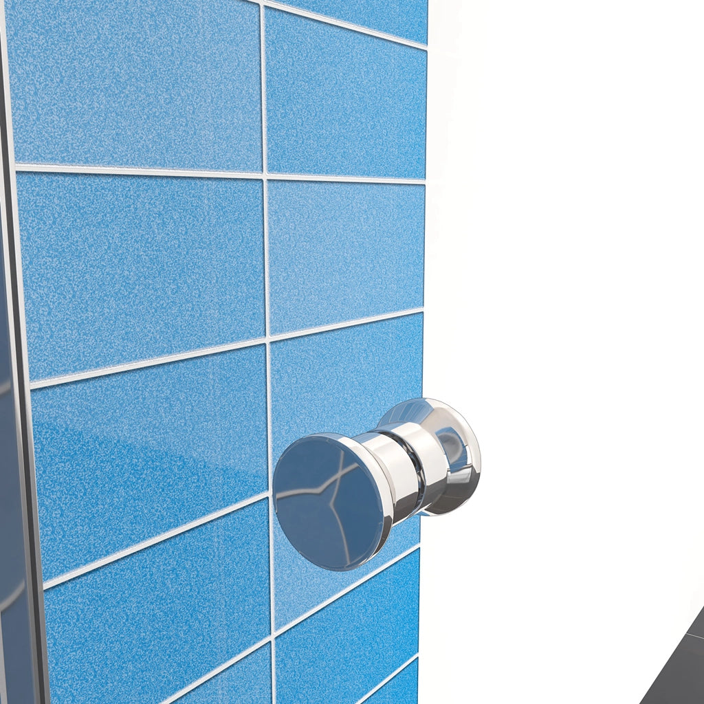 185 cm Box Doccia per Nicchia Porta a Soffietto Vetro Temperato 5 mm Trasparente  Profili Cromati Lucidi 100 cm
