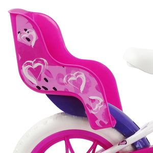 SCH HEART 12", bicicletta per bambini, adatta a bambini tra i 3 e i 5 anni, per altezza tra 85 e 105 cm, cestino, trombe