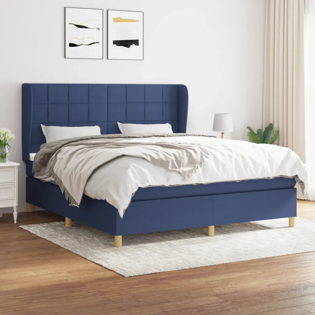 Giroletto a Molle con Materasso Blu 180x200 cm in Tessuto 3128547
