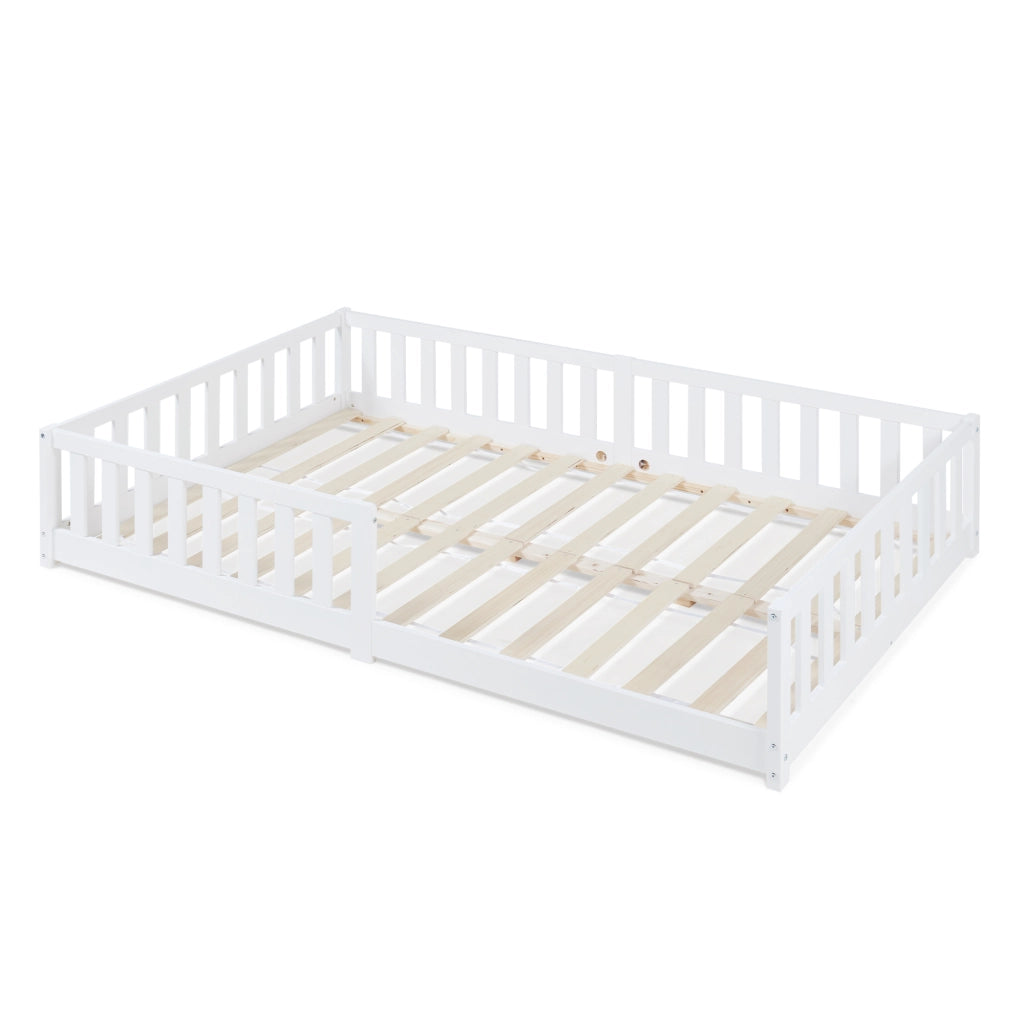 Letto Montessori per Cameretta Tanna in Legno di Pino 120 x 200 cm - Bianco [en.casa]