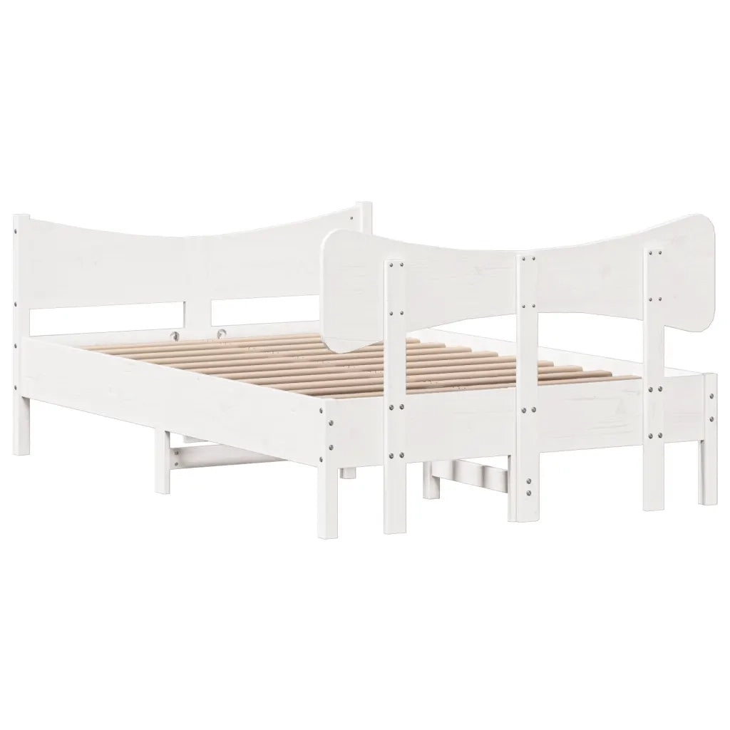 Giroletto senza Materasso Bianco 120x200 cm Legno Massello Pino