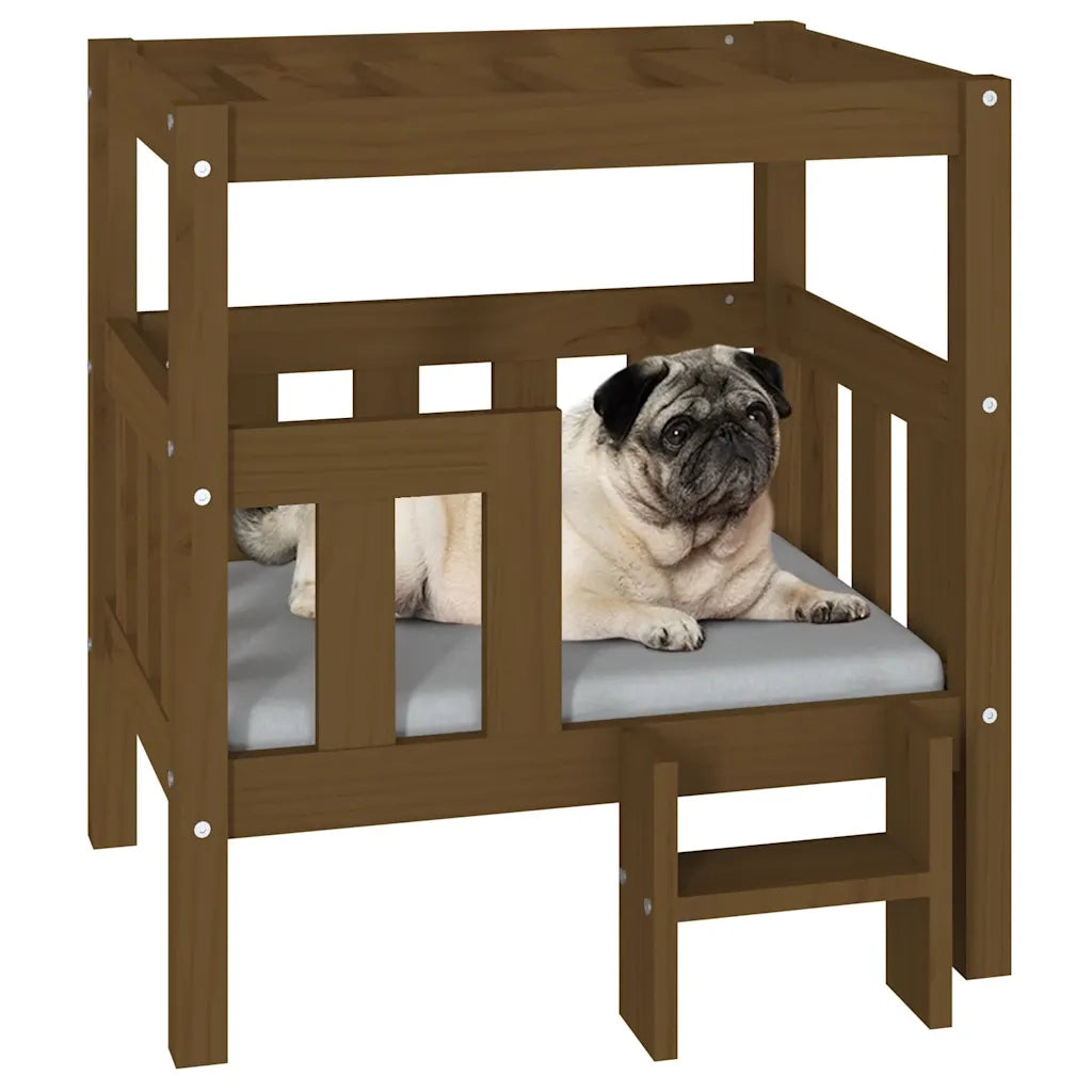 Cuccia per Cani Ambra 65,5x50,5x70 cm in Legno Massello di Pino 822375