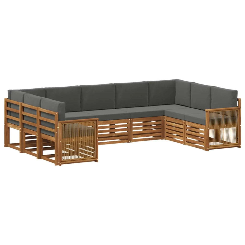 Set divano sezionale con cuscino 7 pcs Naturale e Antracite 3384838