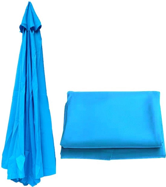 Parasol di sostituzione per giardino (2,3 m) Parasol di sostituzione con 8 braccia, parasol di sostituzione con copertura di tela, per terrazza/giardino/piscina/parasole galleggiante - Blu più intenso