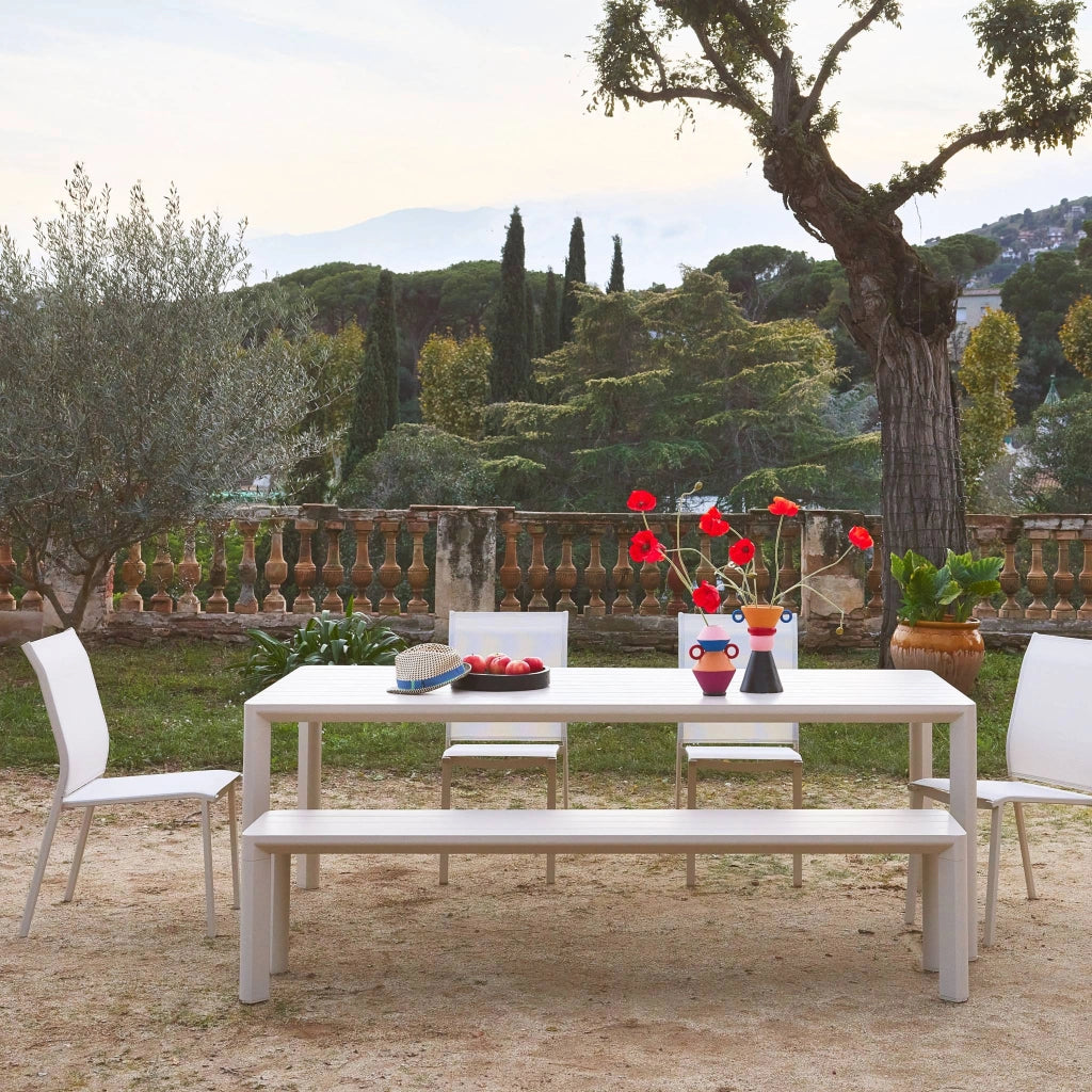 Tavolo da giardino in alluminio, 8 posti, beige