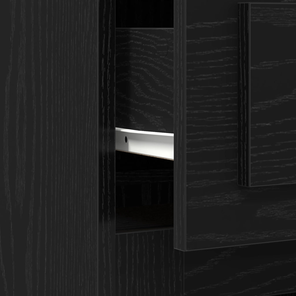 Scrivania con spazio di stoccaggio Rovere Nero 50x115x75 cm Legno ingegnerizzato