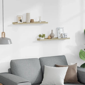 Mensole da parete 2 pz in rovere Sonoma 60x9x3 cm 326680