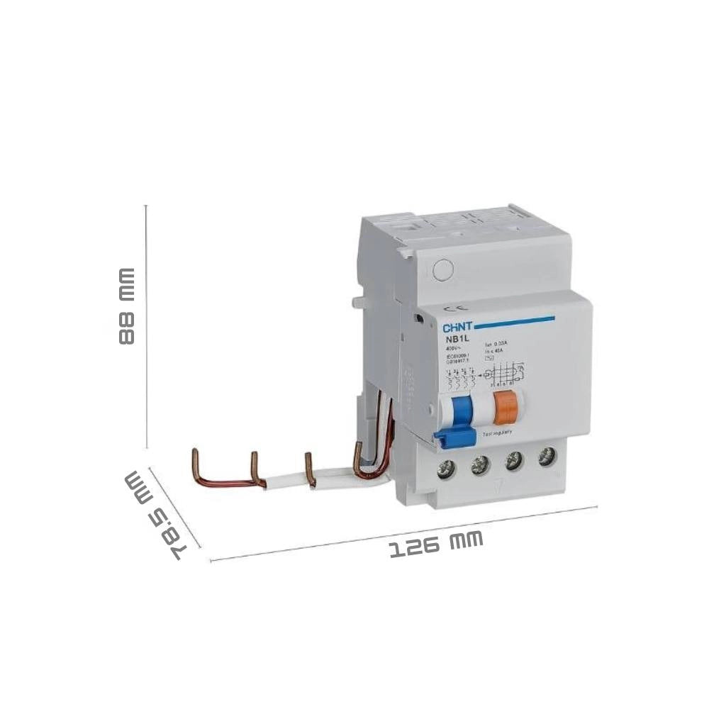 Chint blocco differenziale 4 poli 40a 30ma serie nb1l-40 per nb1-63 *** tipo di differenziale tipo ac, confezione 1