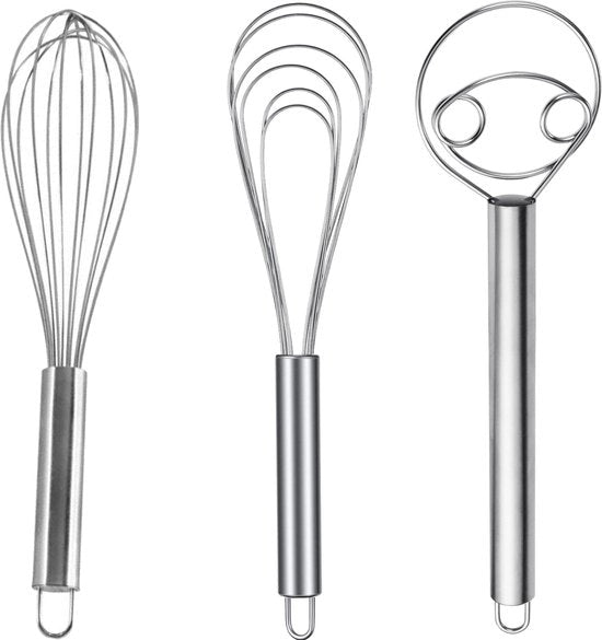 Set di utensili da cucina in acciaio inossidabile 3 diverse guardine per mescolare, battere, montare e mescolare