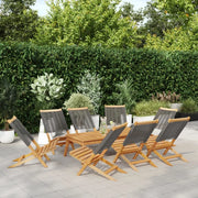 vidaXL Sedie da Giardino Pieghevoli 8pz Grigie Legno Massello Acacia
