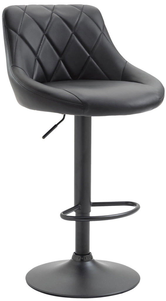 Sgabello Lazio in similpelle nero,nero