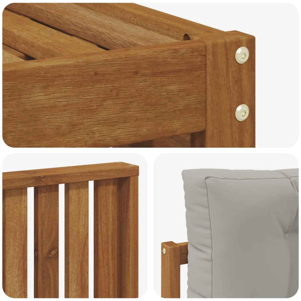 Set di divani da esterno 6 pcs Grigio Naturale e Chiaro 3373736