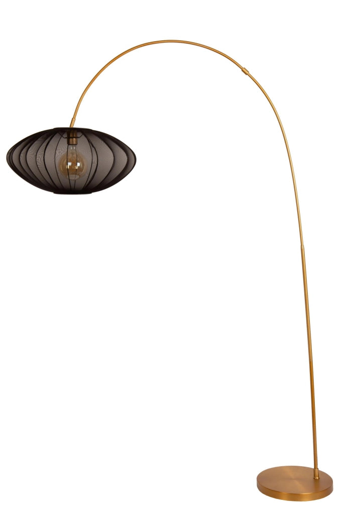 Lampada da terra ad arco CORINA 1xE27 nero/oro Lucide