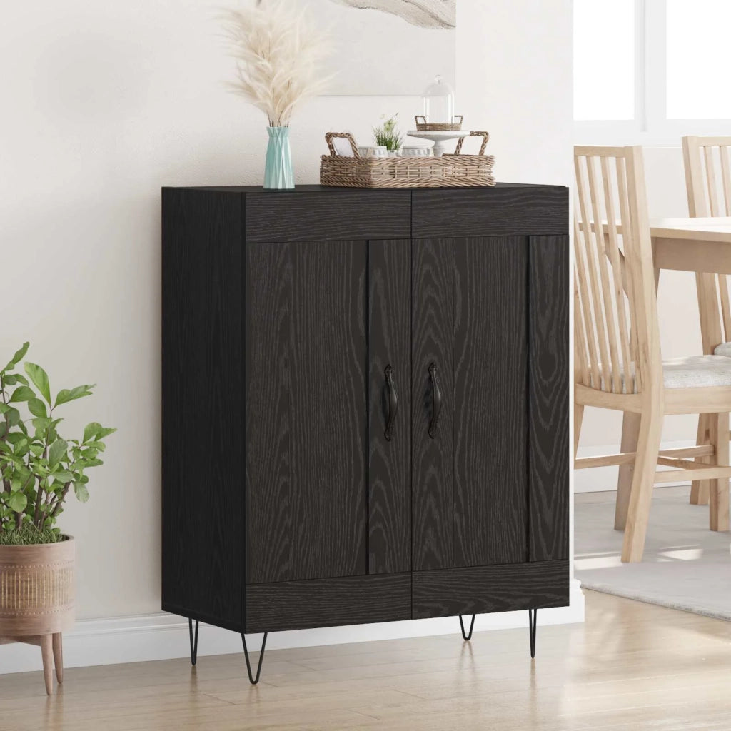 Credenza | Madia | Buffet da pranzo | Armadio da pranzo Rovere Nero 69,5 x 34 x 90 cm