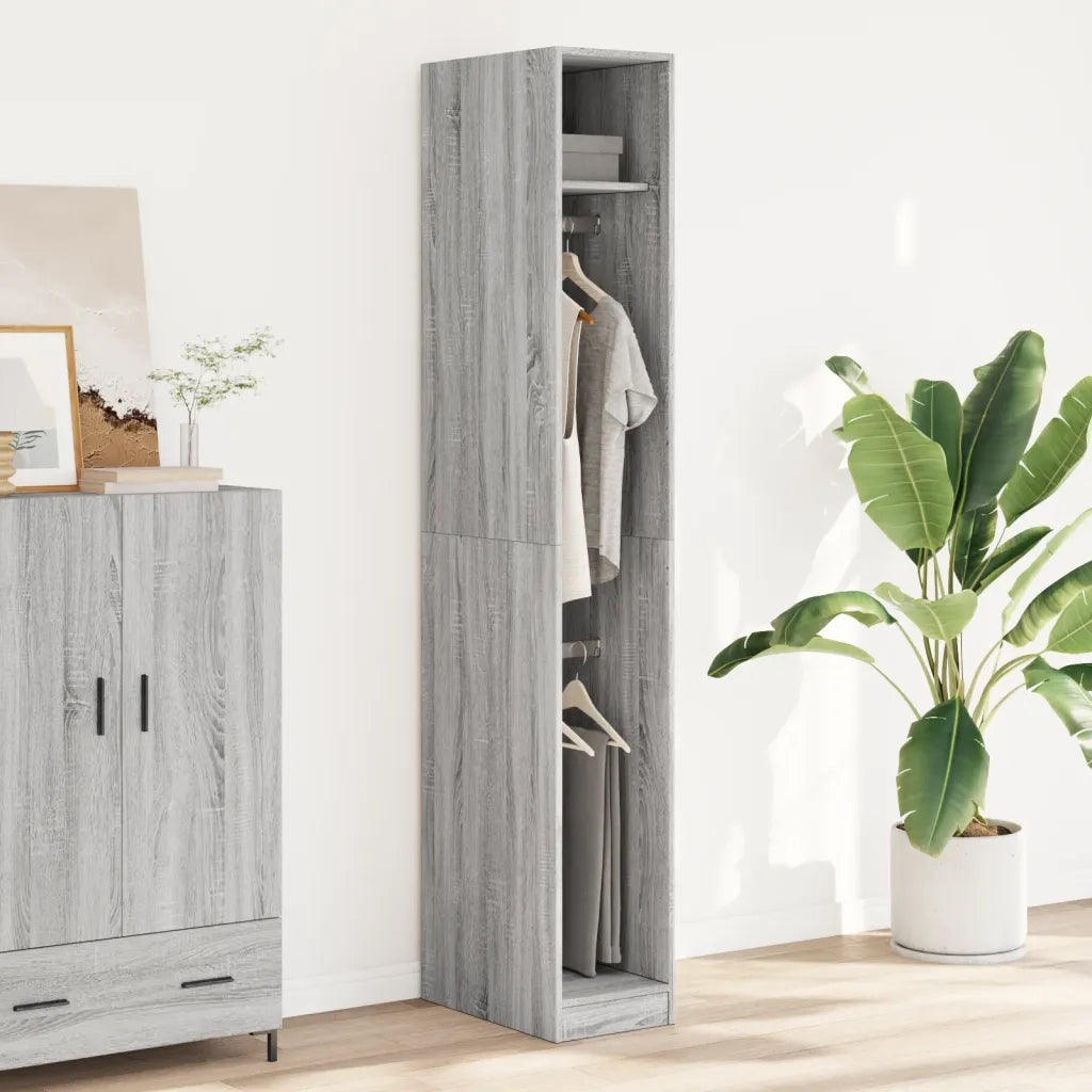 vidaXL Armadio Grigio Sonoma 30x50x200 cm in Legno Multistrato