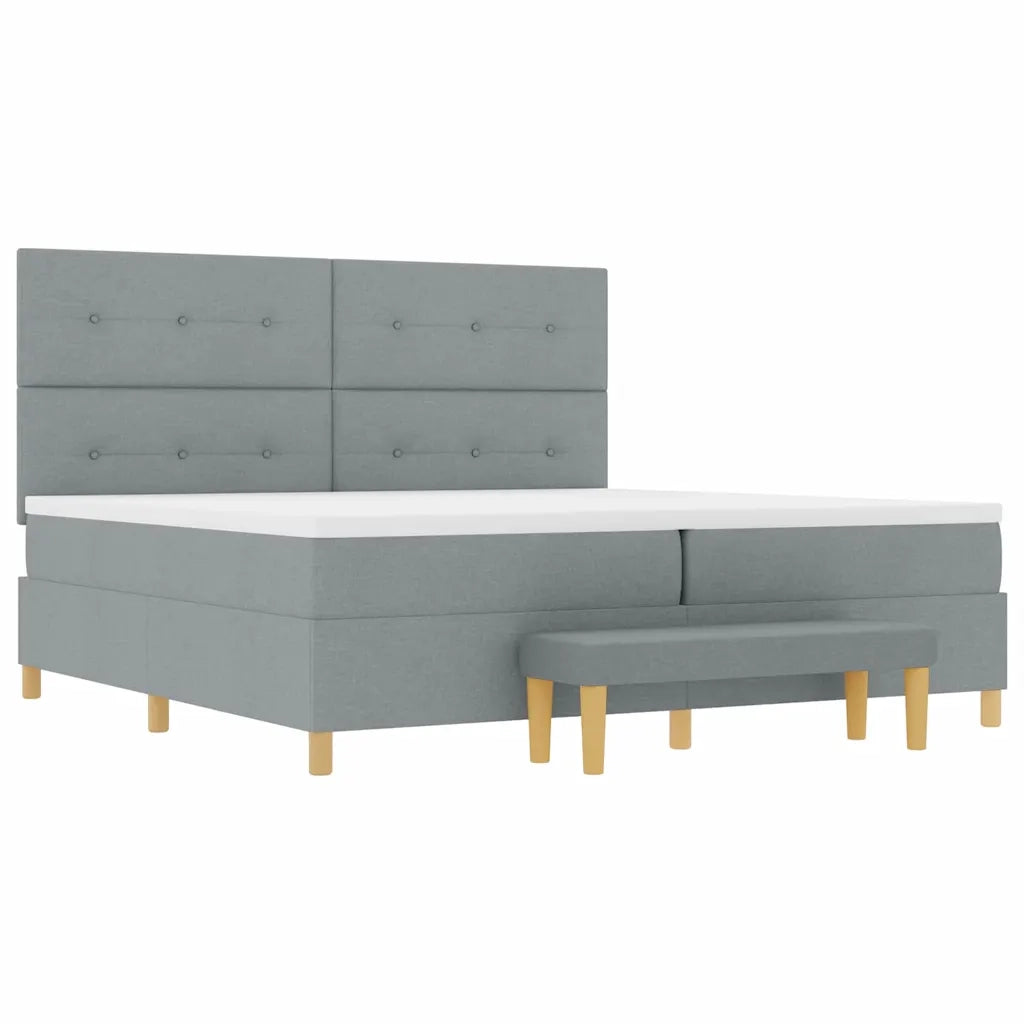 Letto a molle con materasso Grigio chiaro 200 x 200 cm Tessuto 3344324