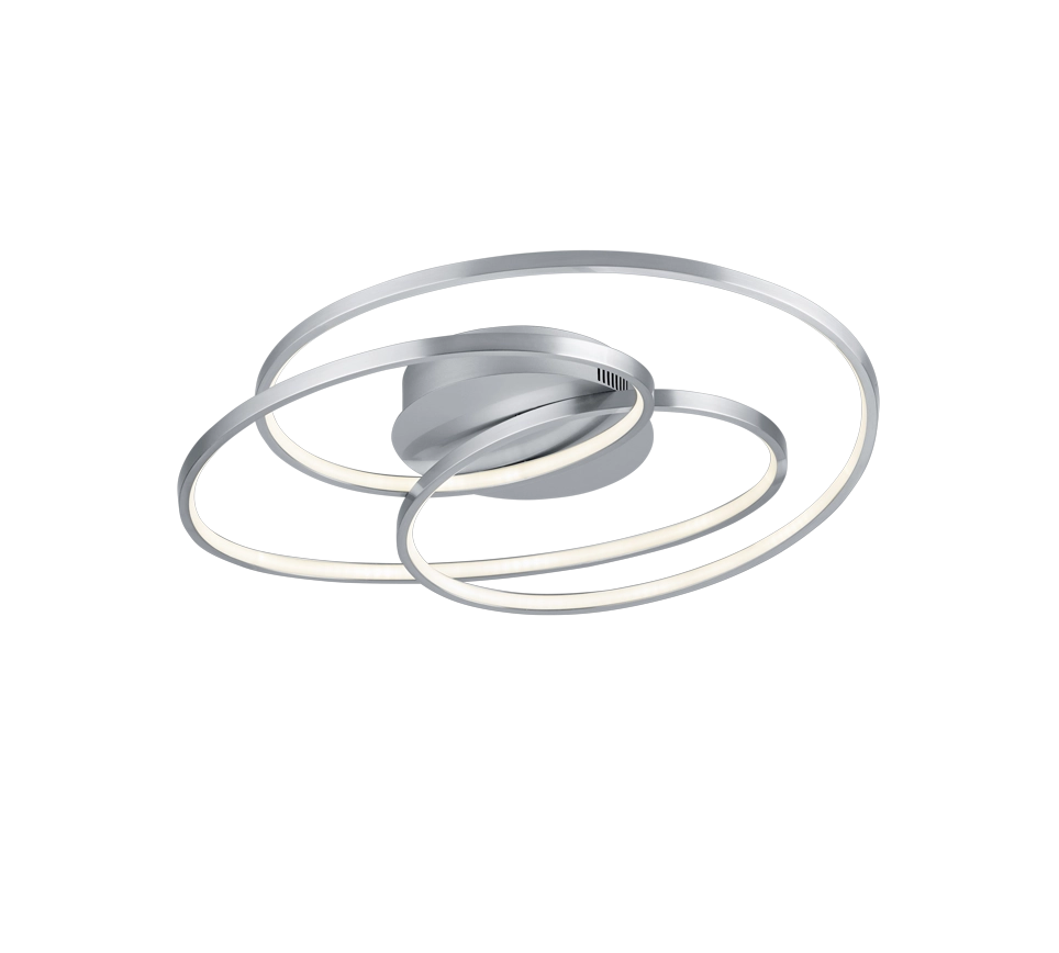Plafoniera LED cerchi, metallo, acciaio satinato, D 60 cm, Gale