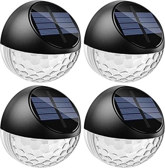 Illuminazione esterna a energia solare Set Lampada da parete solare Esterna IP65 Luce solare esterna calda Bianca - Illuminazione per recinzione solare - Illuminazione decorativa per balcone terrazza scala Lampada da parete solare energia solare